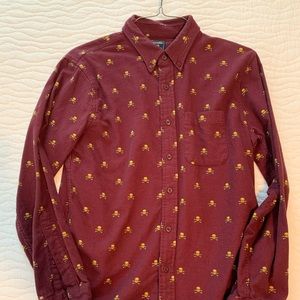 Mens M A&F skill and crossbones flannel